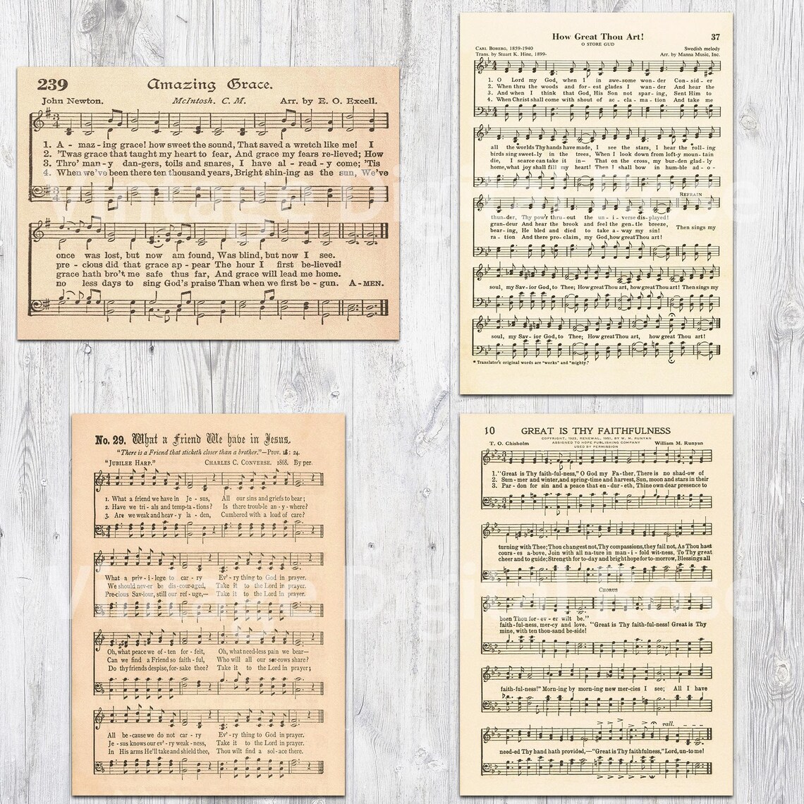 Printable Vintage Hymn Sheet Music Best Sellers Set 2 Top Etsy