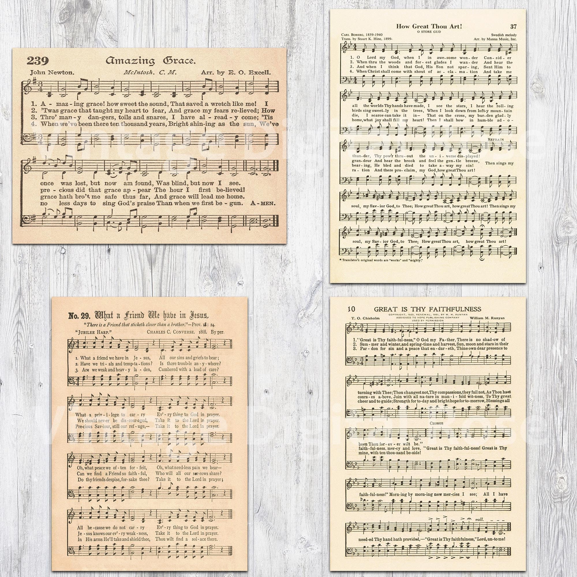 Printable Vintage Hymn Sheet Music Best Sellers Set 2 Top Songs Set of ...