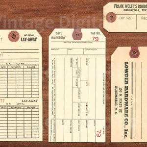 Vintage Printable Assorted Hang Tags General Store Inventory Hardware and More Digital Collage Sheet PNG Format Set of 8 Tags image 2