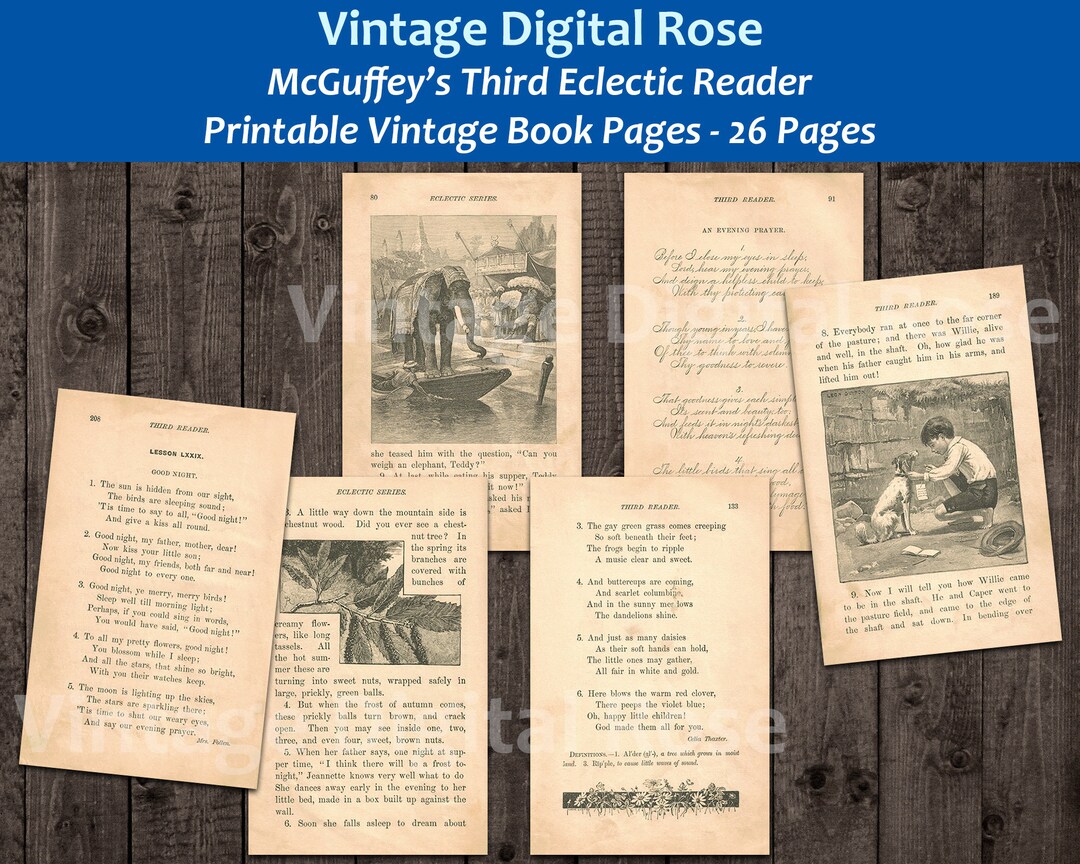 26 Printable Mcguffey's Third Eclectic Reader Vintage Book Pages 1879 ...