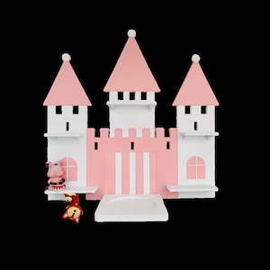 Tonie wall shelf as a castle pink/white Suitable for Toniebox, tonie, tonies, music box