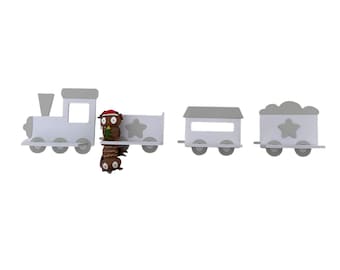 Mini train set of 4 or extension as Tonie shelf Toniebox Tonie extension - extension shelf - children's room - Tonie shelf - Tonie Shelf