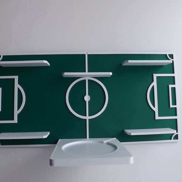 Etagère murale Tonie en forme de terrain de football vert/blanc