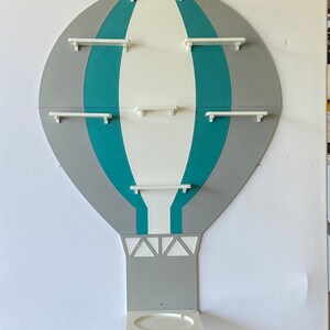 Hot Air Balloon Grey/Turquoise/White As Tonie Shelf Toniebox Tonies Music Box Shelf