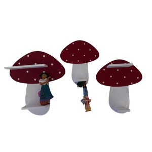 Mini 3-piece mushroom set as Tonie shelf Toniebox Tonie extension - extension shelf - children&#39;s room - Tonie shelf - Tonie Shelf - forest - nature