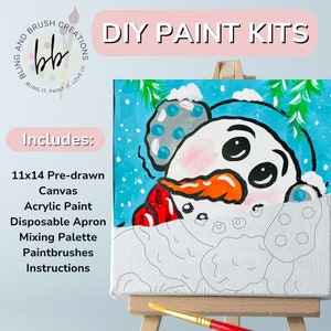 DIY Paint Kit with Canvas Size Options – Solo Painting Kit for Beginners – Pre-Drawn Canvas Only or Full Painting Kit with Supplies