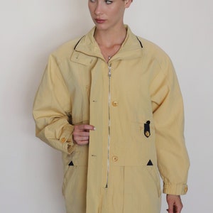 Vintage Light Yellow Windbreaker, 90s Pastel Yellow Outdoor Jacket M L XL Country Horse Riding Jacket