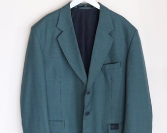 Vinatge grüner Karo Muster Blazer mit, 90er Jahre Herren grüner Blazer, Vintage Oversize Blazer XL XXL Größe