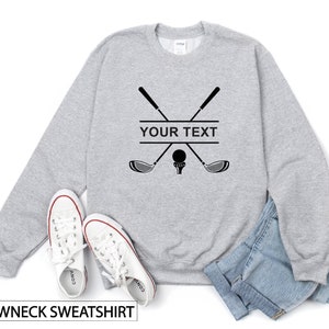 Crewneck Sweatshirts, Custom Golf Club, Game Day Sweater, Player Sweatshirt, Gamer Girl Outfit, Your Text Here, Golf Gift For Men, Plus Size