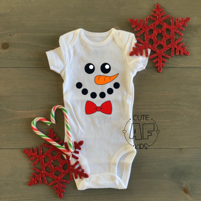 Xmas Christmas bowtie baby clothes snow 2020 Baby babies bodysuit Winter holidays cute holiday kids Snowman