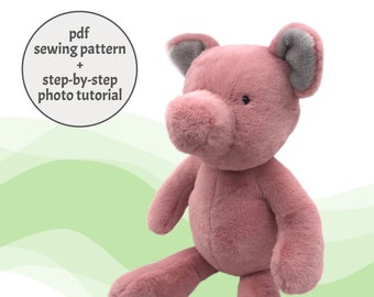 Peppers the Pig - Digital Sewing Pattern + Photo Tutorial - DIY Plushie