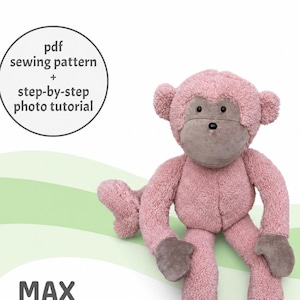 Max the Monkey - Digital Sewing Pattern + Photo Tutorial - DIY Plushie