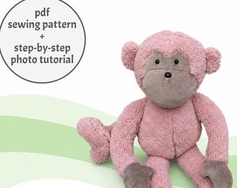 Max the Monkey - Digital Sewing Pattern + Photo Tutorial - DIY Plushie