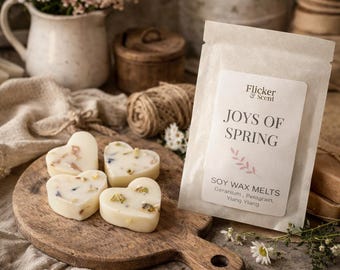 Joys of Spring Soy Wax Melts, Floral  Botanical Wax Melts with essential oils, Geranium, Petitgrain & Ylang Ylang, Natural Scented Home