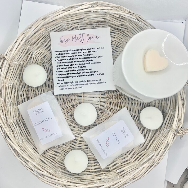 Wax Melt Gift Set Wax Melt Burner Tea Lights Soy Wax Melts Etsy UK