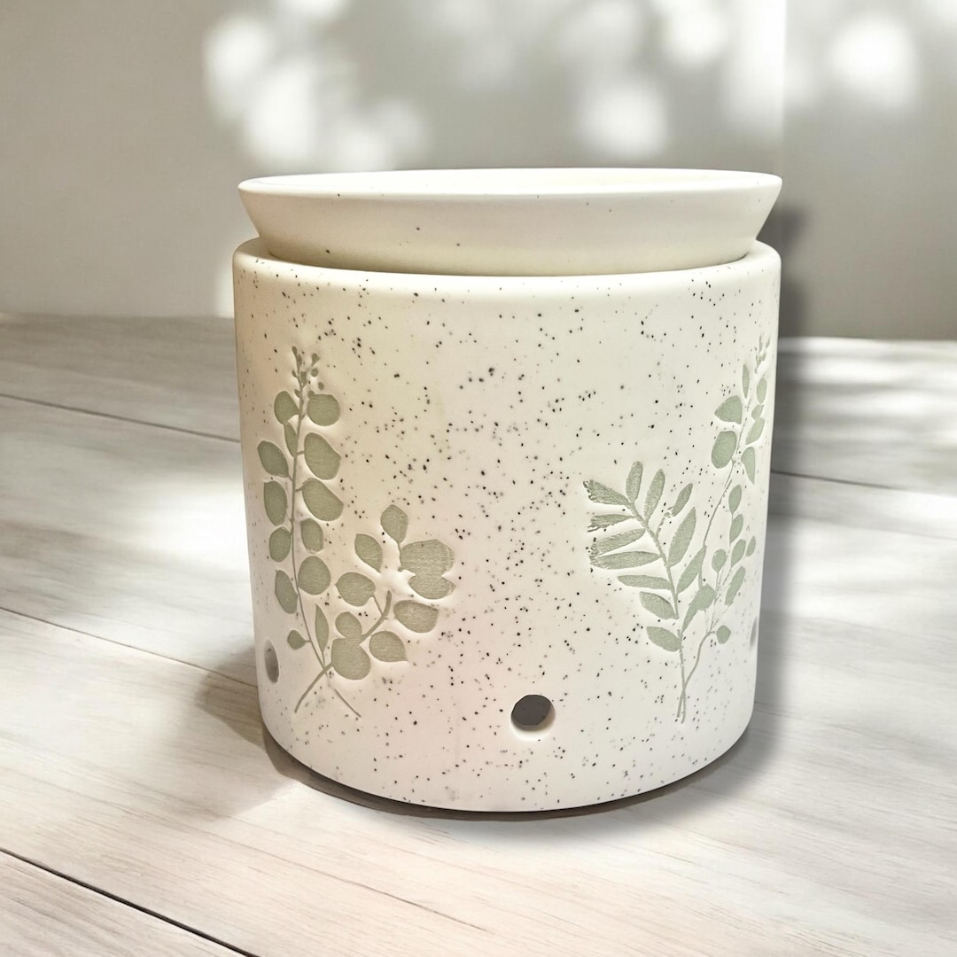 Handmade Ceramic Wax Burner with Speckled Glaze