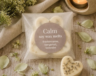 Calm Aromatherapy Soy Wax Melts, Essential Oils, Botanicals