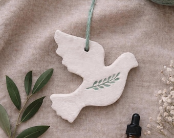 Handmade Dove Clay Diffuser with 5ml essential oil, Natural Air Freshner, Dove Decoration, Aromatherapy Gift