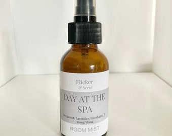 Day at the Spa Aromatherapy Room Mist, 100ml Amber Glass Bottle with atomiser, with Essential Oils, Room Spray, Air Freshener, Deodoriser