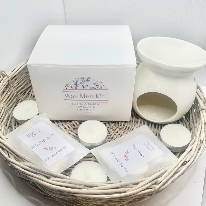 Wax Melt Gift Set Wax Melt Burner Tea Lights Soy Wax Melts Etsy UK