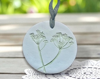 Handmade Clay Essential Oil Diffuser: Cow Parsley Design, Hedgerow Aromatherapy