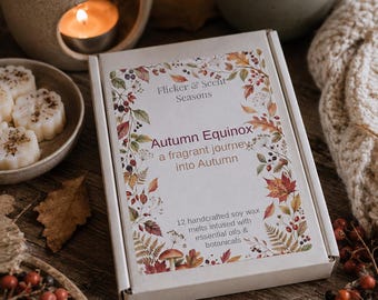 Autumn Wax Melt Box, 12 Soy Wax Melts, Essential Oil Seasonal Collection
