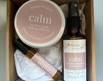 Aromatherapy Gift Set: Lavender, Bergamot & Vetiver - Natural Relaxation