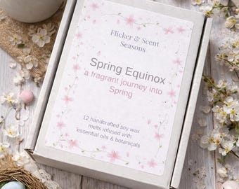 Spring Equinox Wax Melt Gift Box | Natural Soy Wax Melts with Essential Oils | Spring Inspired Botanical Wax Melts | Seasonal Self Care Gift