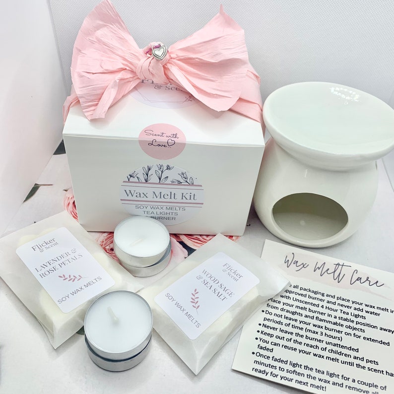 Wax Melt Gift Set Wax Melt Burner Tea Lights Soy Wax Melts Etsy UK