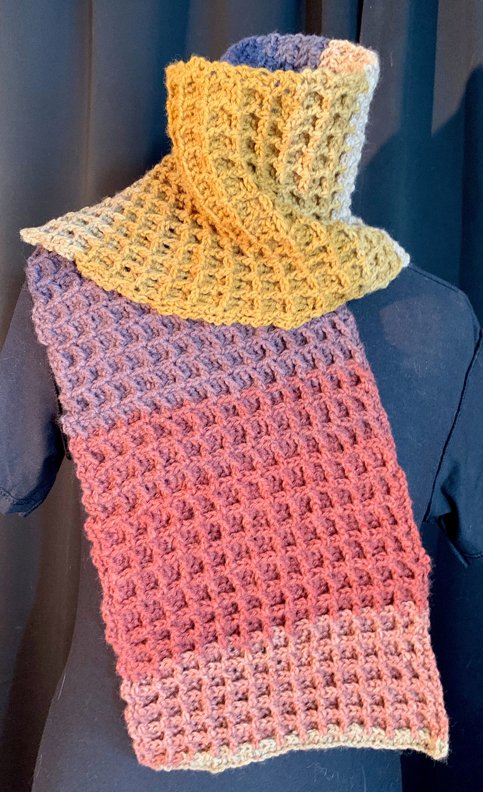Waffle Stitch Centaur Crocheted Scarf Etsy