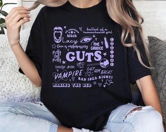 Olivia - GUTS Track List - PNG Digital Download - Cricut + Silhouette - Cut File, Stencil, Pop Art, Sublimation Print