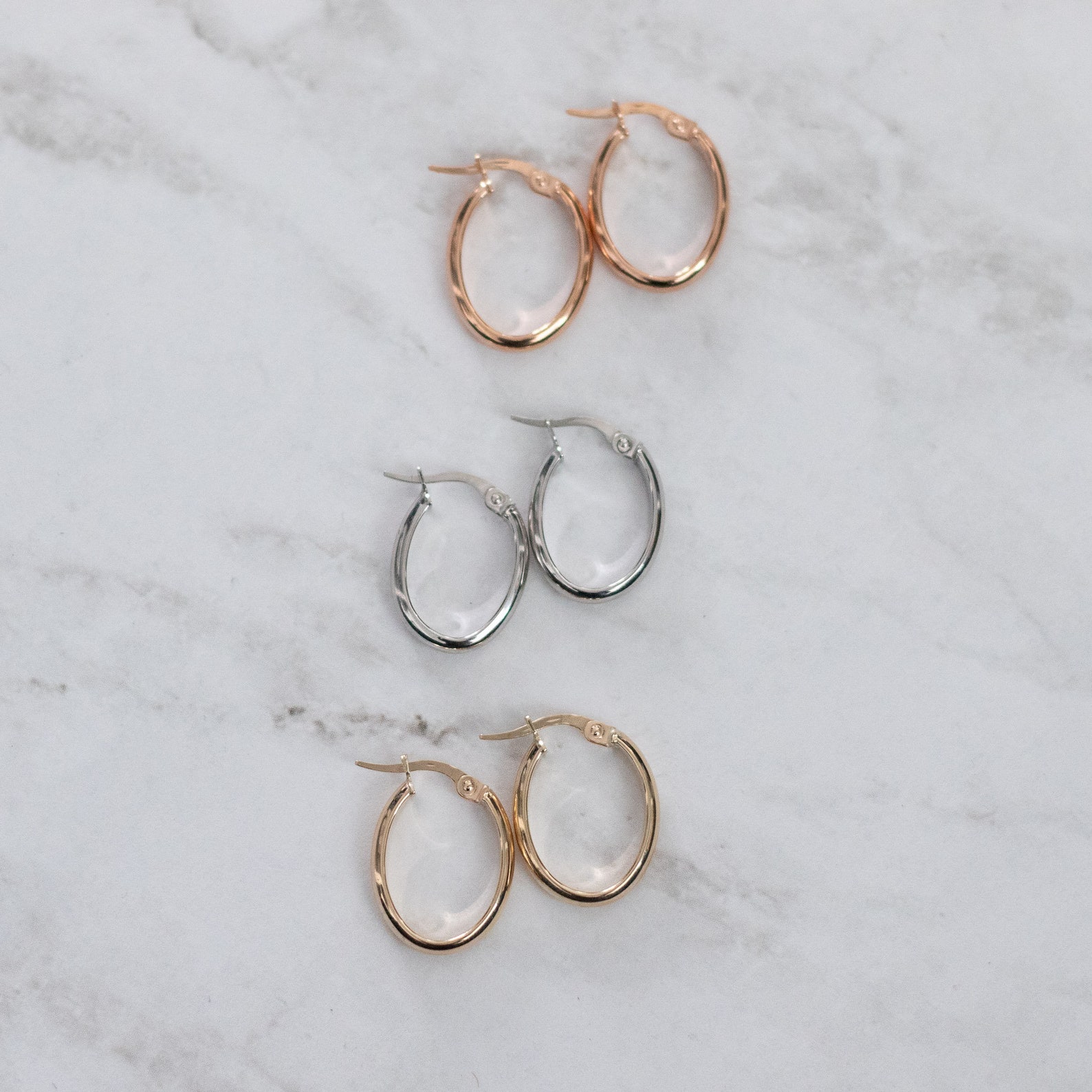 white and gold hoops