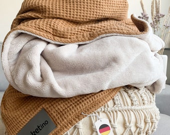 Cuddly blanket camel/sand white “Perfect” – 145 x 210 cm I cuddly blanket I sofa blanket I gift I furnishings I interior I boho
