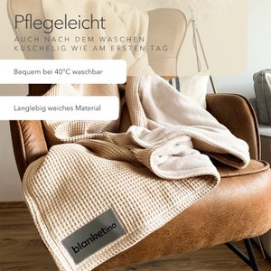 Blanketino Kuscheldecke 145x210 Cm – Extra Weich, Zweilagig, Made In Germany (Creme/Stahlgrau)