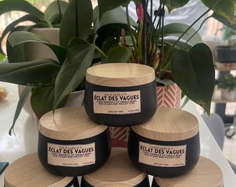 Handmade Soy Wax Candle: Vanilla Bean, Blue Ocean & Woody Oud