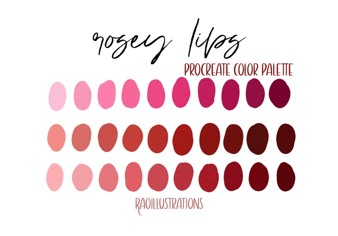 Rosey Lips Color Palette for Procreate - Etsy