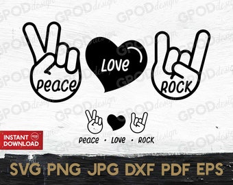 Peace Love Rock Etsy