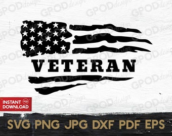 Distressed USA Flag SVG, Veteran Flag svg, American flag svg, Clipart for Cricut, Fourth Of July svg | Vector Cut File, Digital download