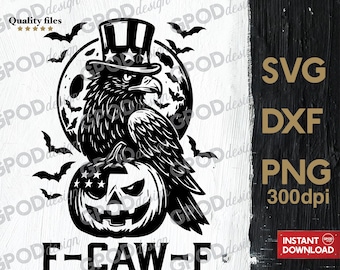 F-Caw-F SVG, Clipart for Cricut, Funny Halloween Gothic Raven FcawF PNG, Dark Bird Humor DXF | Digital download