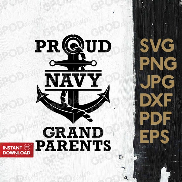 Proud Navy Grandparents SVG, US Navy veteran svg, Clipart for Cricut, Patriotic Military navy svg, Gifts | Vector Cut File, Digital download