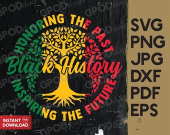 Black History Honoring the Past Inspiring the Future, Black History Tree svg, Clipart for Cricut, Black History Month svg | Digital download