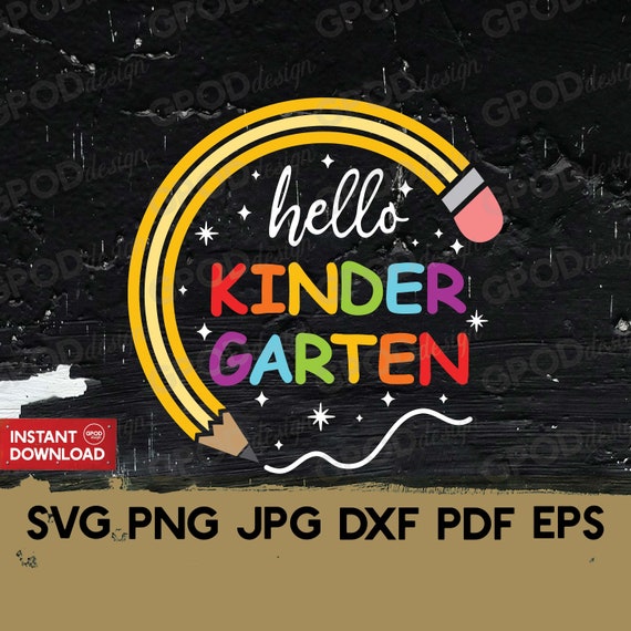 Hello Kindergarten SVG Kindergarten Svg Clipart for Cricut - Etsy