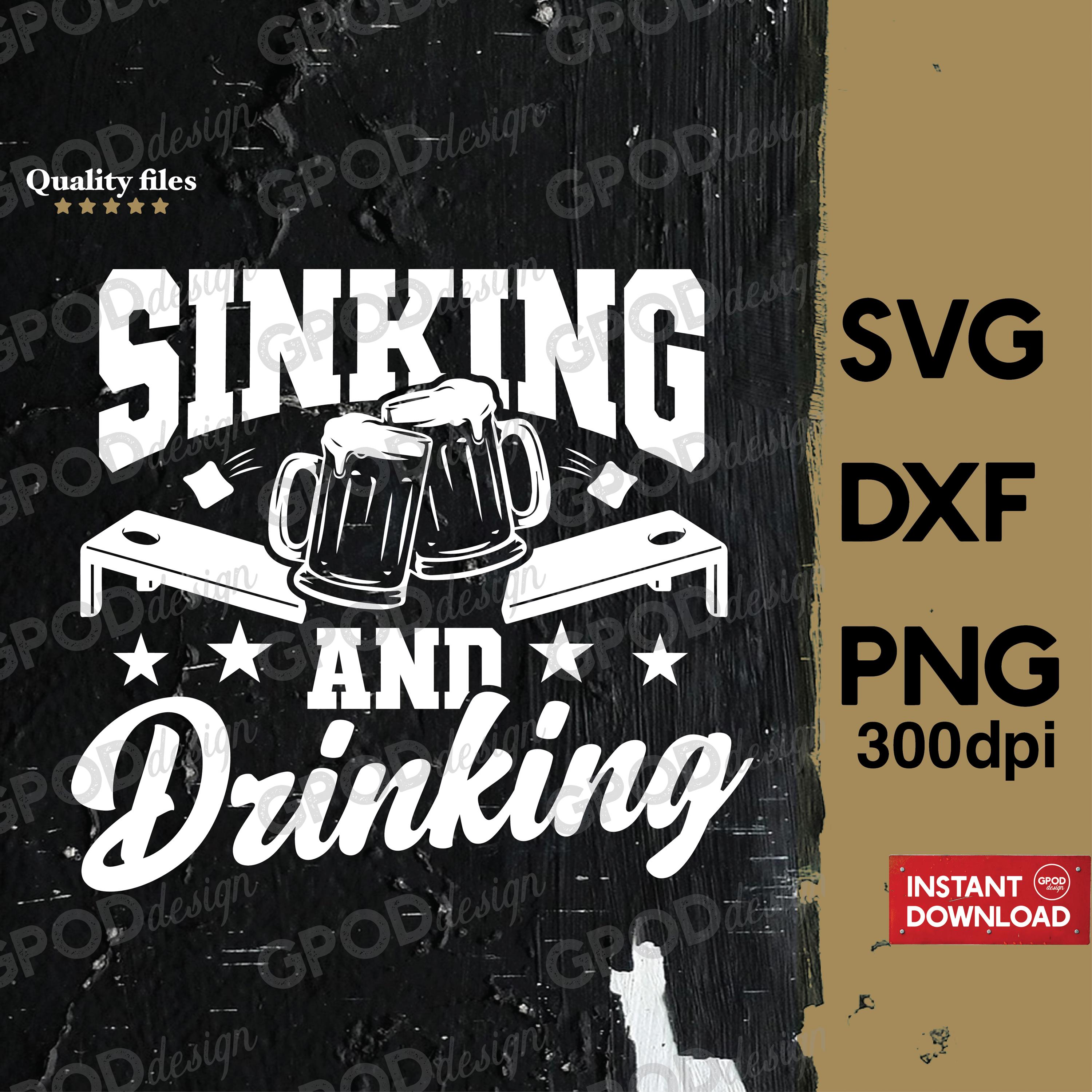 Sinking And Drinking Cornhole Beer SVG, Clipart for Cricut, Funny Cornhole Board, Cornhole Game Lovers PNG DXF | Digital download
