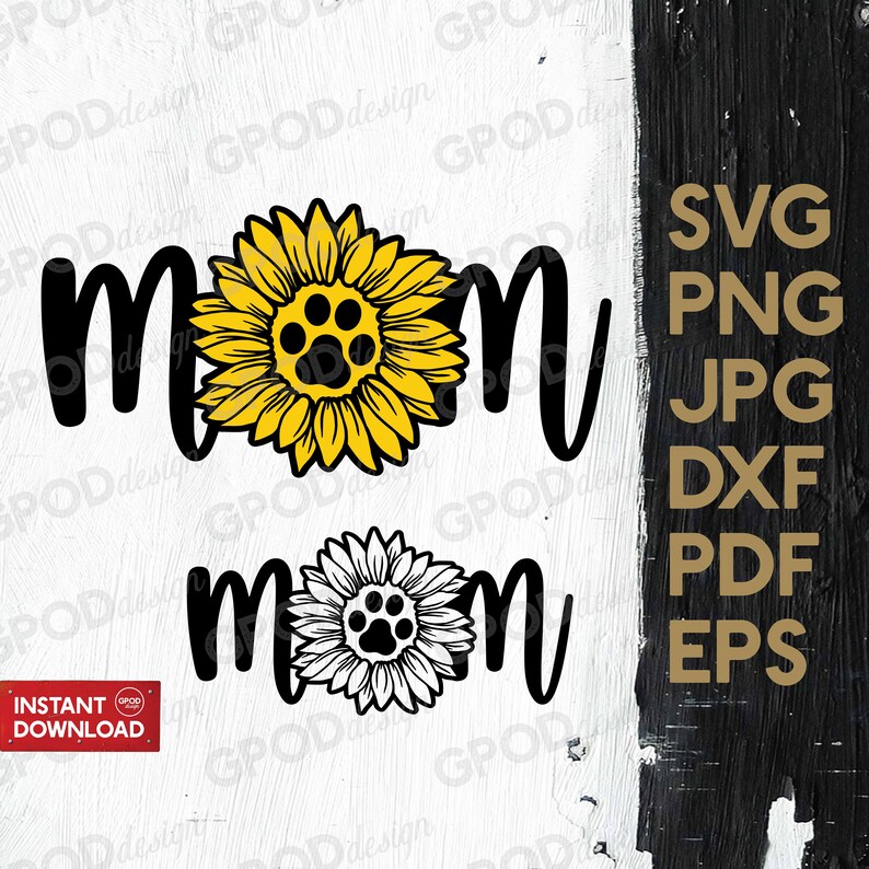 Sunflower Dog Mom SVG Sunflower Dog Svg Clipart for Cricut | Etsy