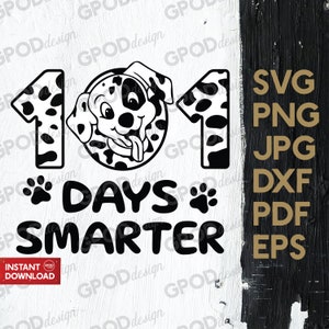 101 dagen slimmer SVG, slimmer Dalmatische SVG, Happy Back To School PNG, 101 dagen school SVG, kleuterschool SVG, Pre-K SVG | Digitale download
