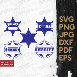 Sheriff Badge SVG, Sheriff Split svg, Clipart For Cricut, Police Badge svg, Sheriff Star svg, Gifts | Vector Cut File, Digital download
