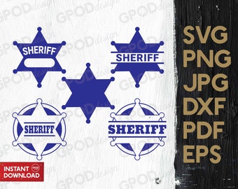 Sheriff Badge SVG, Sheriff Split svg, Clipart For Cricut, Police Badge svg, Sheriff Star svg, Gifts | Vector Cut File, Digital download