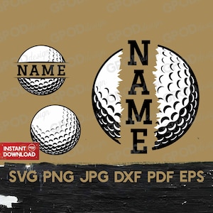 Golf Name SVG, Golf Ball svg, Clipart for Cricut, Senior Golf Dad svg, Golf Mom svg, Golf template svg | Vector Cut File, Digital download