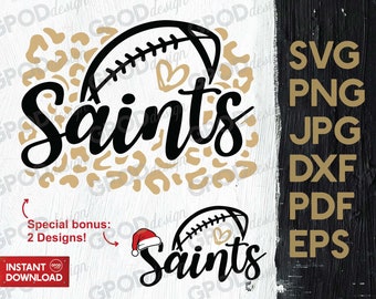 Leopard Saints Football SVG, Saints svg, Clipart for Cricut, Saints Team svg, Saints Christmas svg, Perfect for Gifts | Digital download