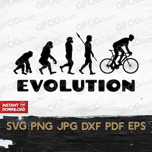 Radfahrer Evolution SVG, Clipart für Cricut/Silhouette, Cycopath svg, Cykologist svg | Vektor Cut Datei, Digitaler Download